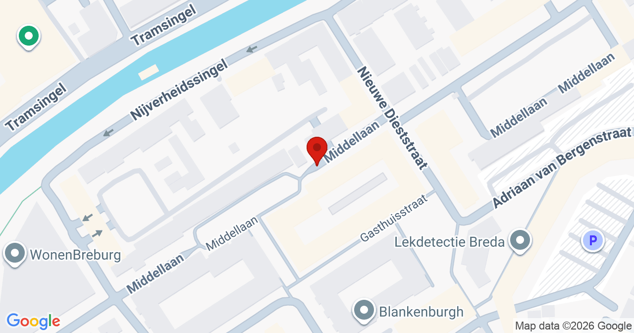 Kaart van het incident in Breda met de aanrijroutes van de gealarmeerde eenheden