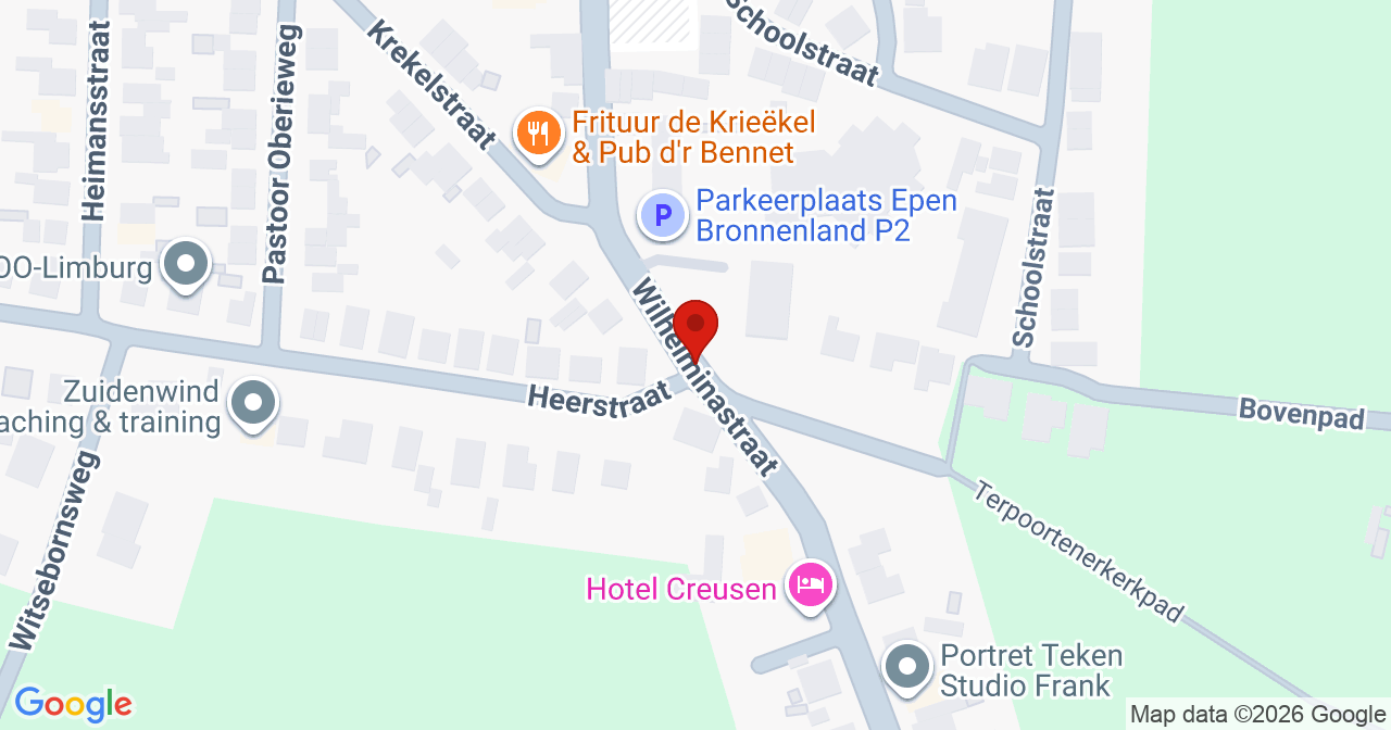 Kaart van het incident in Epen met de aanrijroutes van de gealarmeerde eenheden