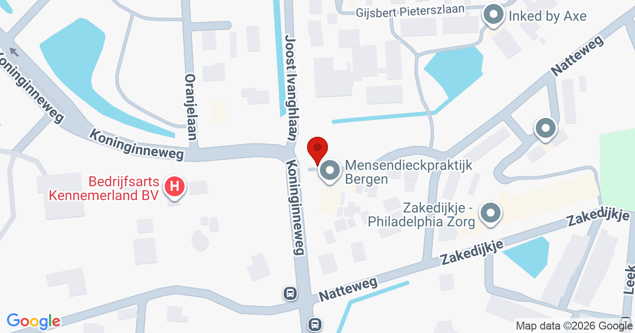 Kaart van het incident in Bergen NH met de aanrijroutes van de gealarmeerde eenheden