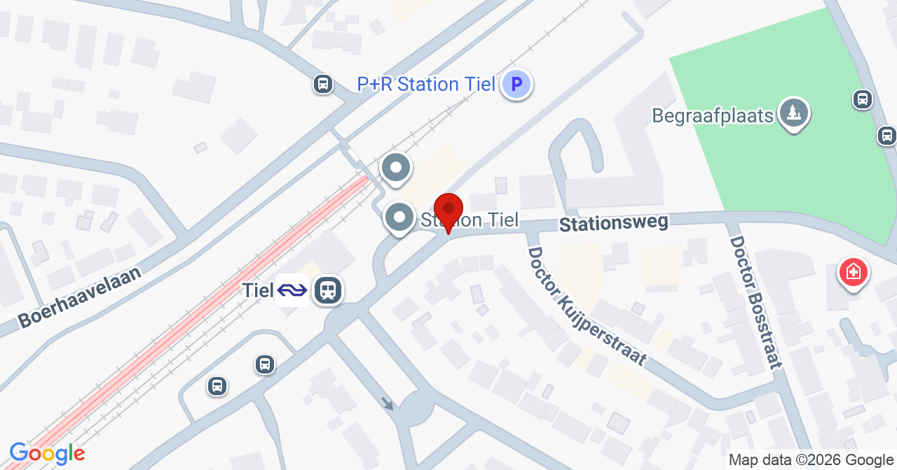 Kaart van het incident in Tiel met de aanrijroutes van de gealarmeerde eenheden