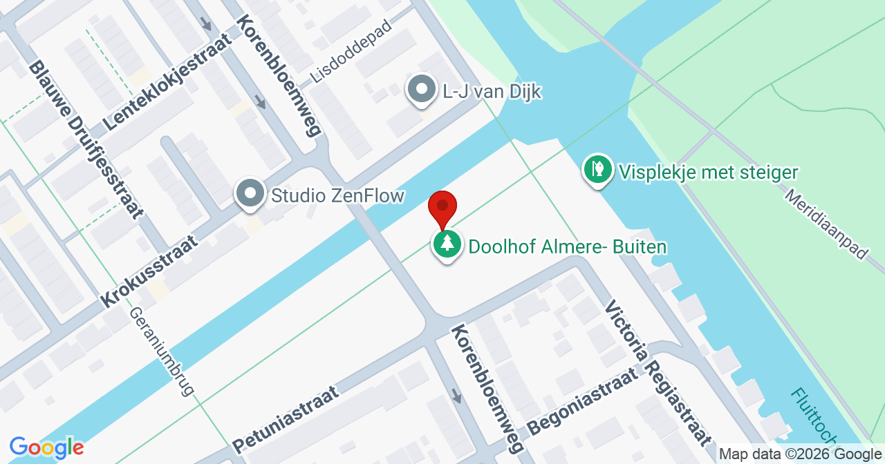 Kaart van het incident in Almere met de aanrijroutes van de gealarmeerde eenheden