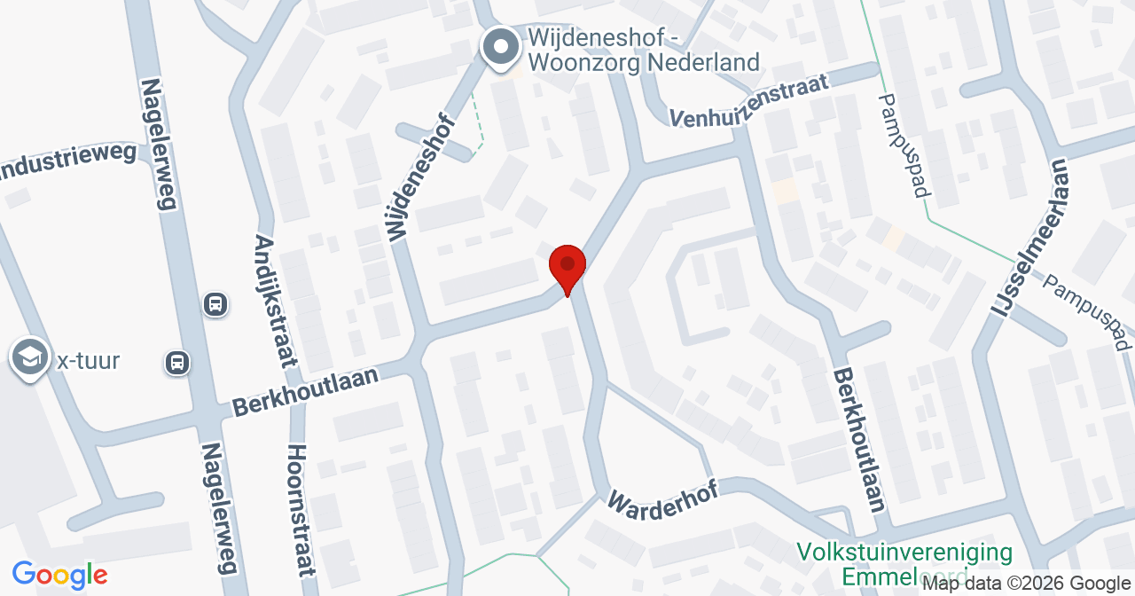 Kaart van het incident in Emmeloord met de aanrijroutes van de gealarmeerde eenheden
