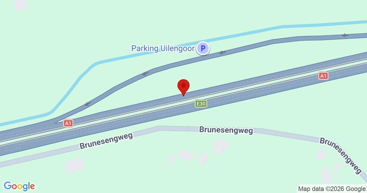Kaart van het incident in Terschuur met de aanrijroutes van de gealarmeerde eenheden