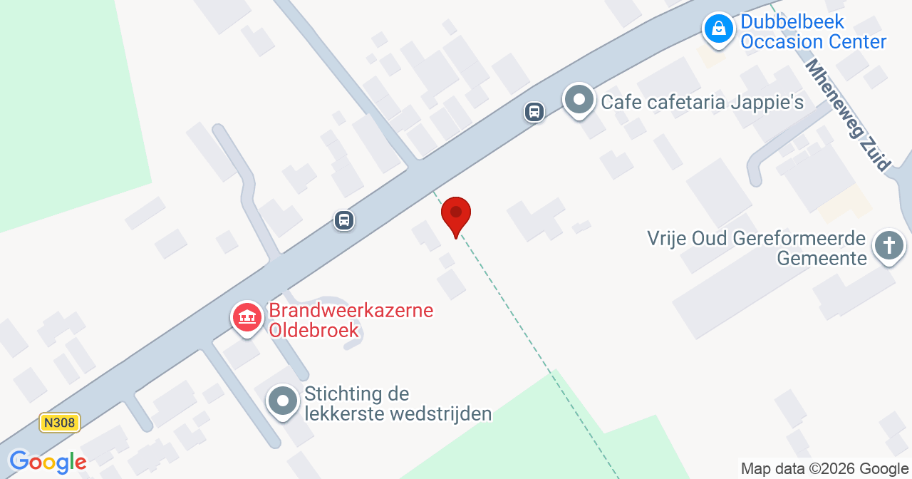 Kaart van het incident in Oldebroek met de aanrijroutes van de gealarmeerde eenheden