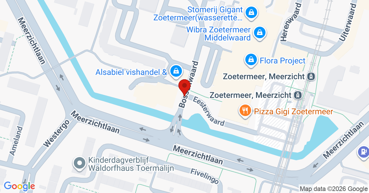 Kaart van het incident in Zoetermeer met de aanrijroutes van de gealarmeerde eenheden