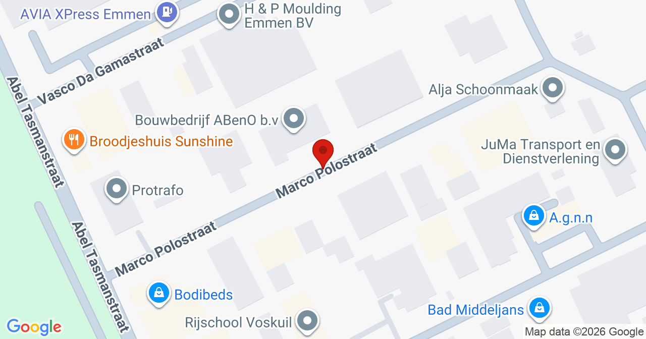 Kaart van het incident in Emmen met de aanrijroutes van de gealarmeerde eenheden