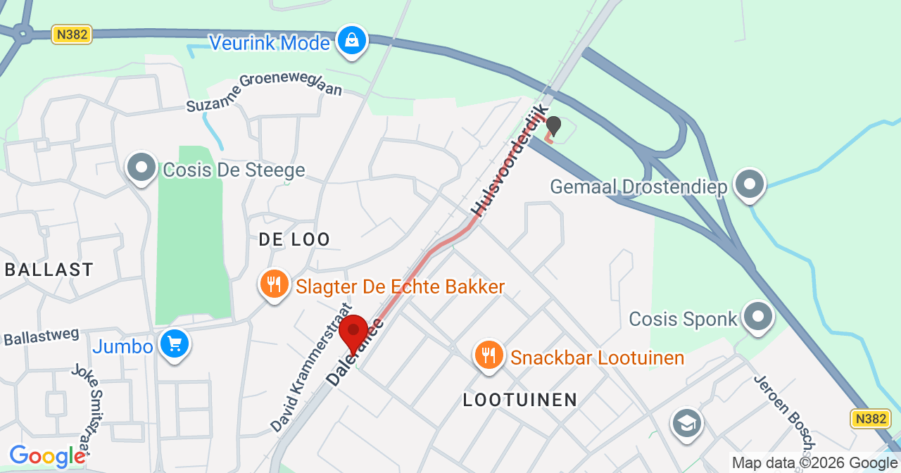 Kaart van het incident in Coevorden met de aanrijroutes van de gealarmeerde eenheden