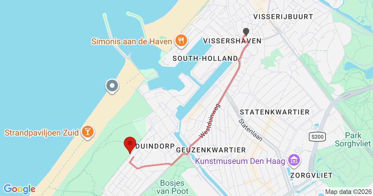 Kaart van het incident in 's-Gravenhage met de aanrijroutes van de gealarmeerde eenheden