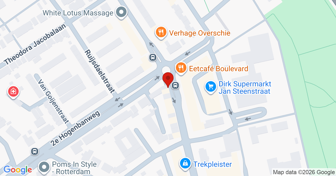 Kaart van het incident in Rotterdam met de aanrijroutes van de gealarmeerde eenheden