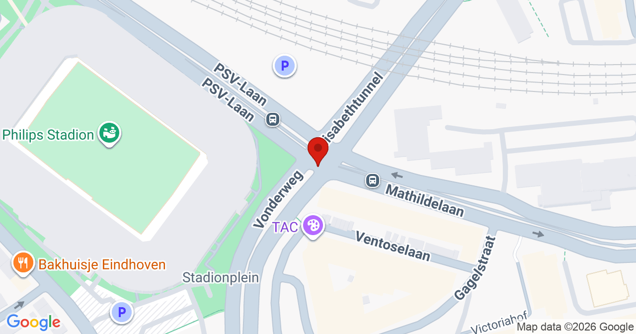 Kaart van het incident in Eindhoven met de aanrijroutes van de gealarmeerde eenheden