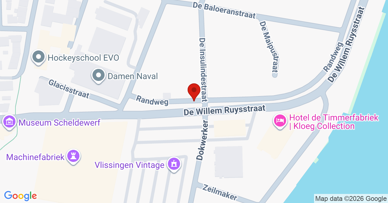 Kaart van het incident in Vlissingen met de aanrijroutes van de gealarmeerde eenheden