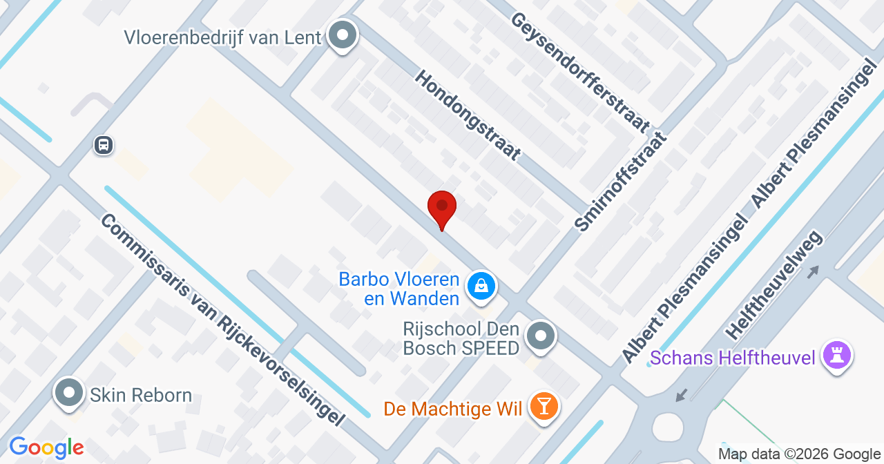 Kaart van het incident in 's-Hertogenbosch met de aanrijroutes van de gealarmeerde eenheden