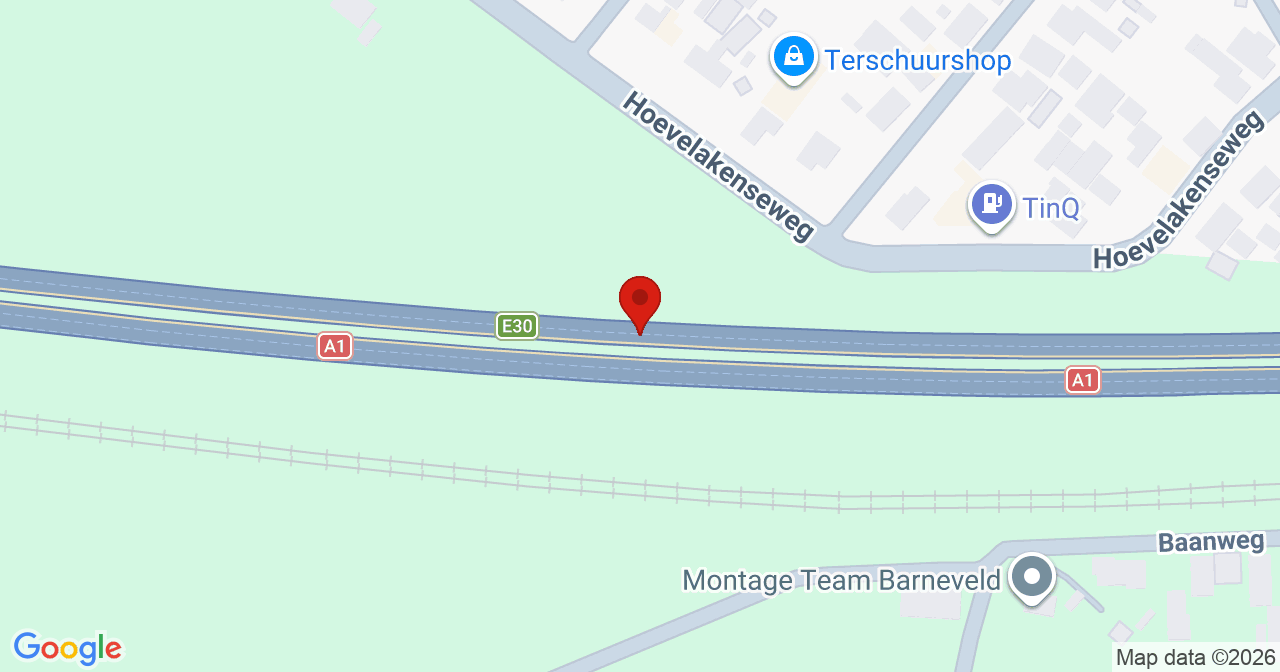 Kaart van het incident in Terschuur met de aanrijroutes van de gealarmeerde eenheden