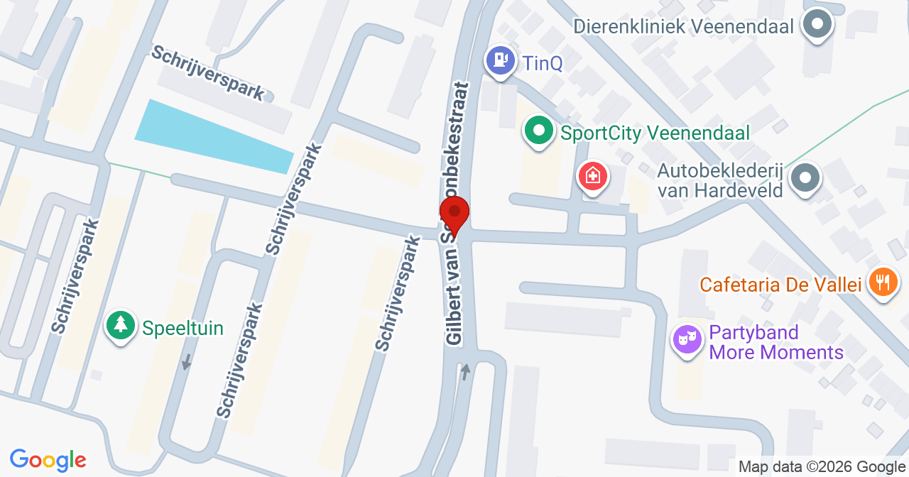 Kaart van het incident in Veenendaal met de aanrijroutes van de gealarmeerde eenheden