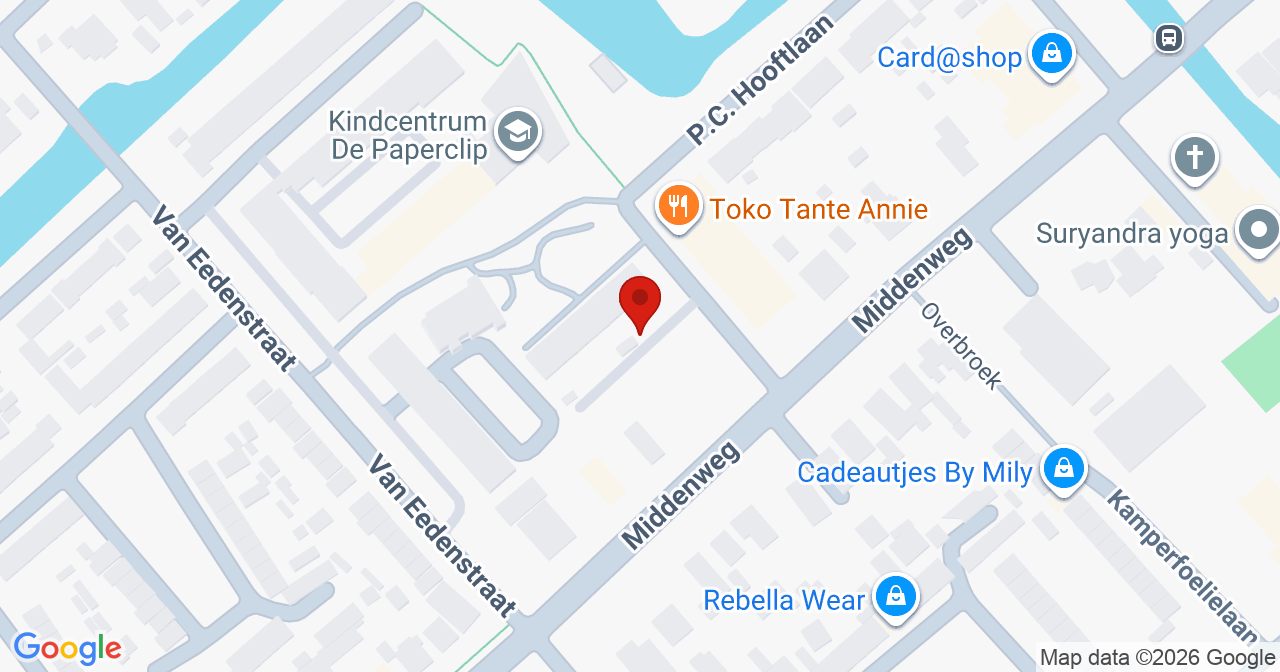 Kaart van het incident in Heerhugowaard met de aanrijroutes van de gealarmeerde eenheden