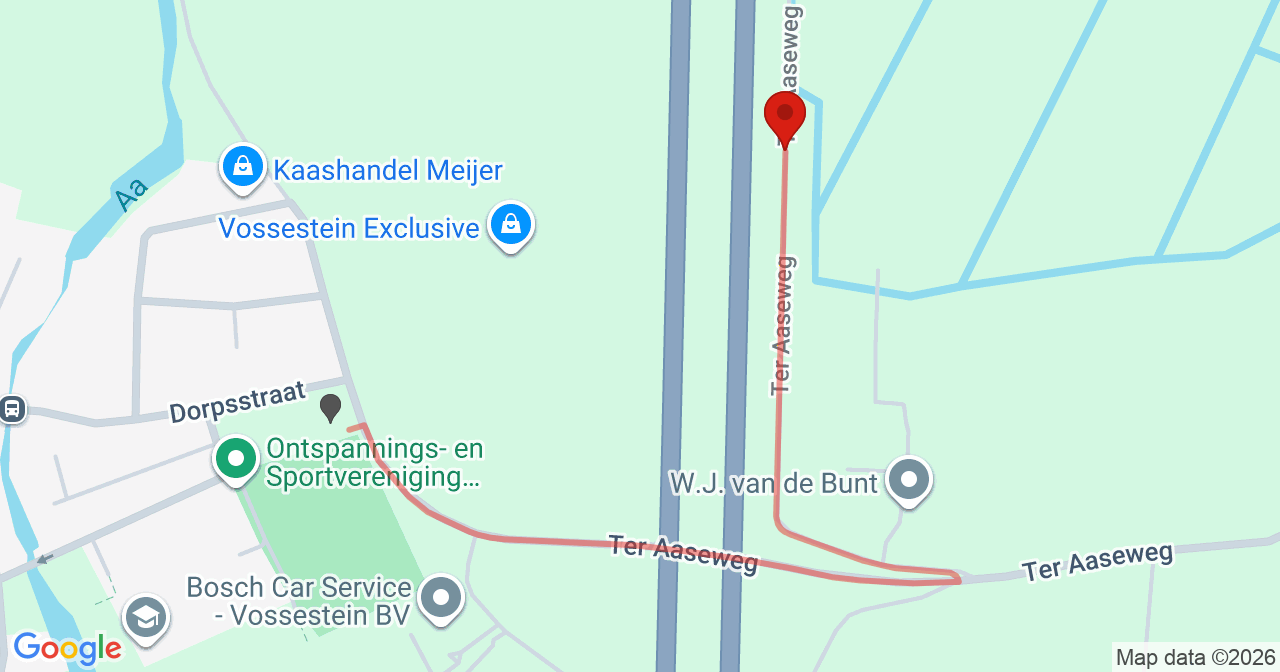 Kaart van het incident in Nieuwer Ter Aa met de aanrijroutes van de gealarmeerde eenheden
