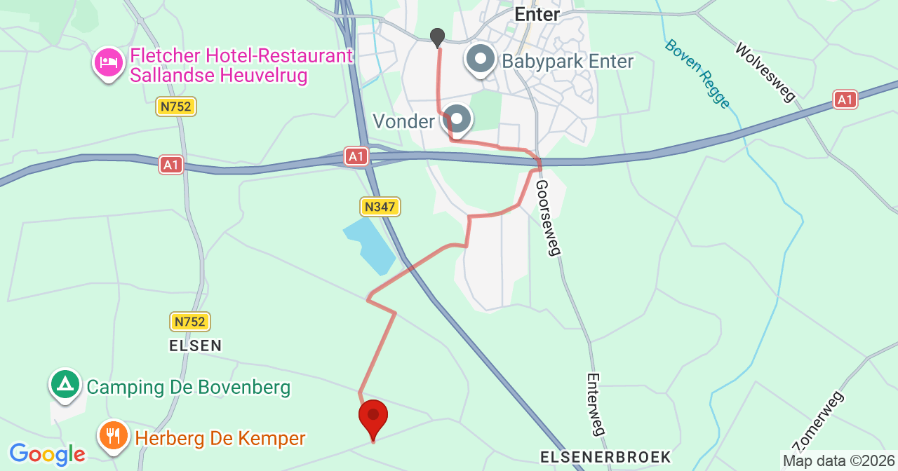 Kaart van het incident in Markelo met de aanrijroutes van de gealarmeerde eenheden