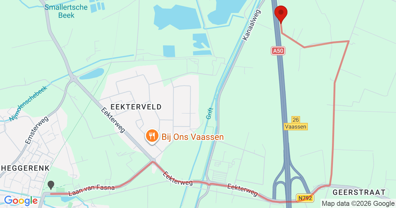 Kaart van het incident in Emst met de aanrijroutes van de gealarmeerde eenheden