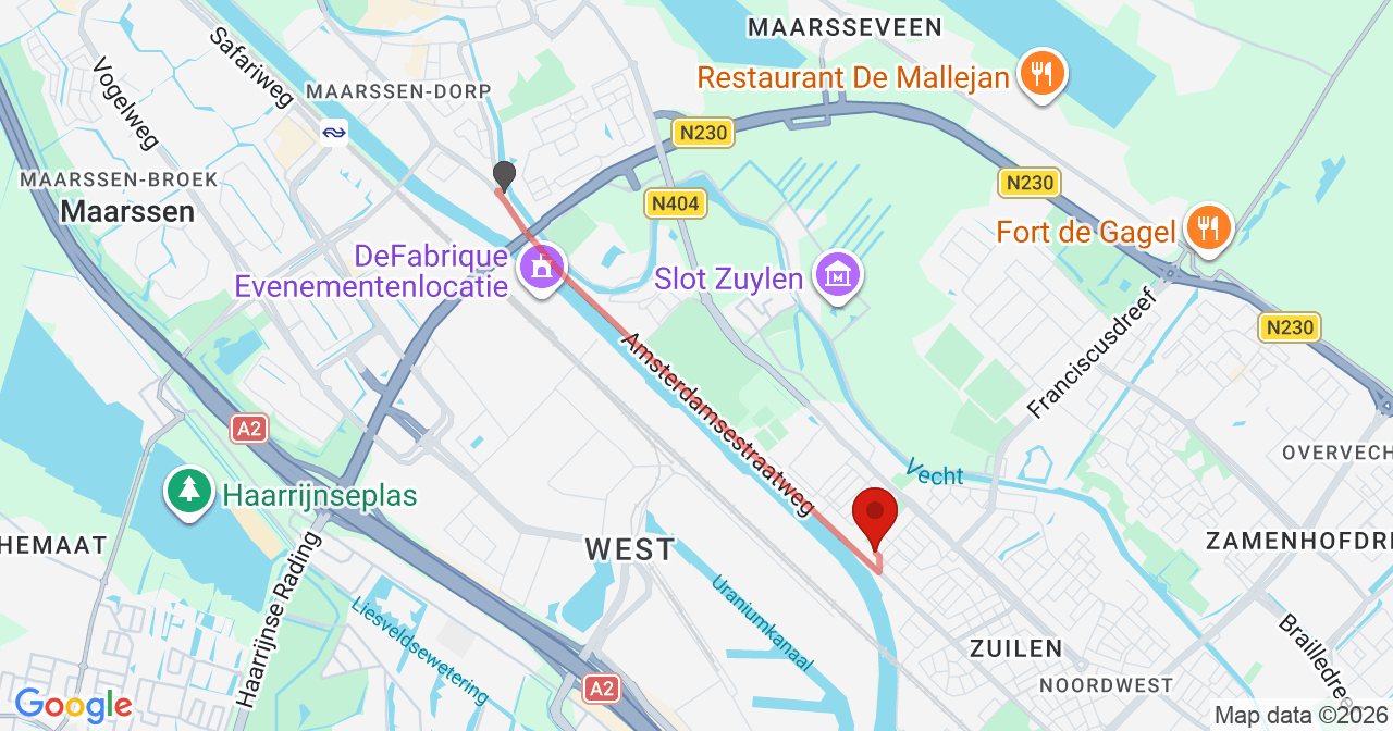 Kaart van het incident in Utrecht met de aanrijroutes van de gealarmeerde eenheden