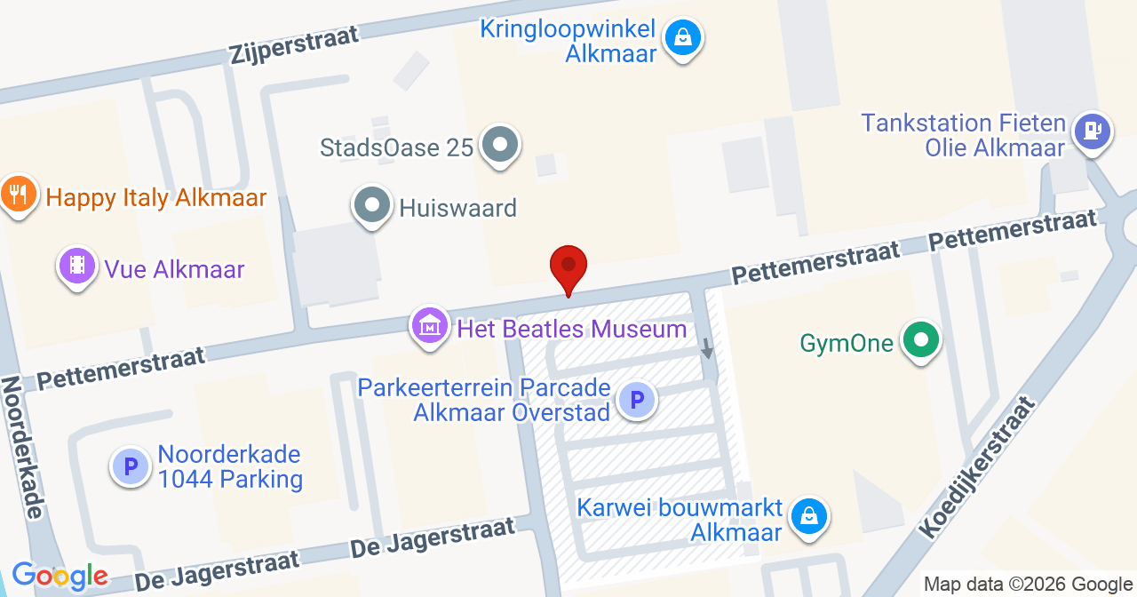 Kaart van het incident in Alkmaar met de aanrijroutes van de gealarmeerde eenheden