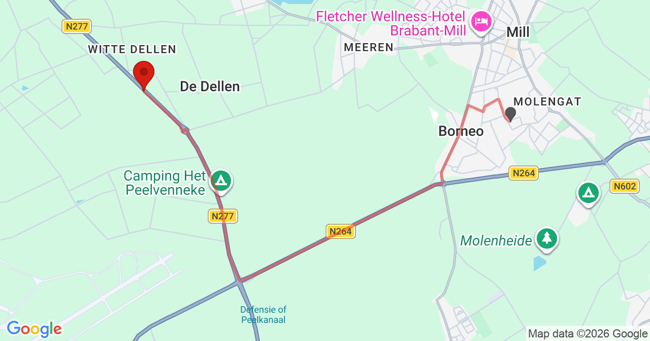 Kaart van het incident in Zeeland met de aanrijroutes van de gealarmeerde eenheden
