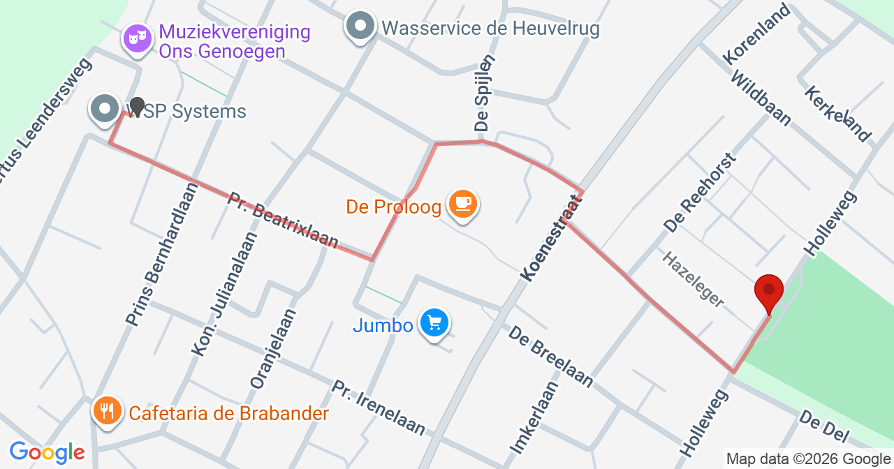 Kaart van het incident in Amerongen met de aanrijroutes van de gealarmeerde eenheden
