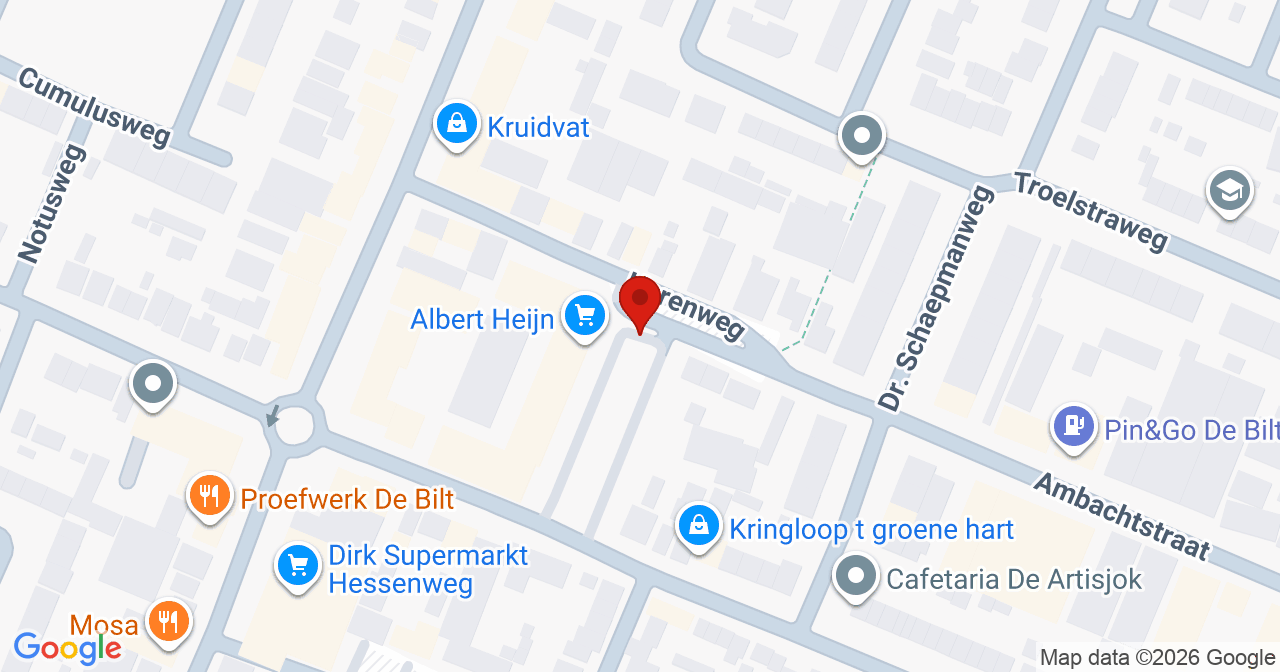 Kaart van het incident in De Bilt met de aanrijroutes van de gealarmeerde eenheden
