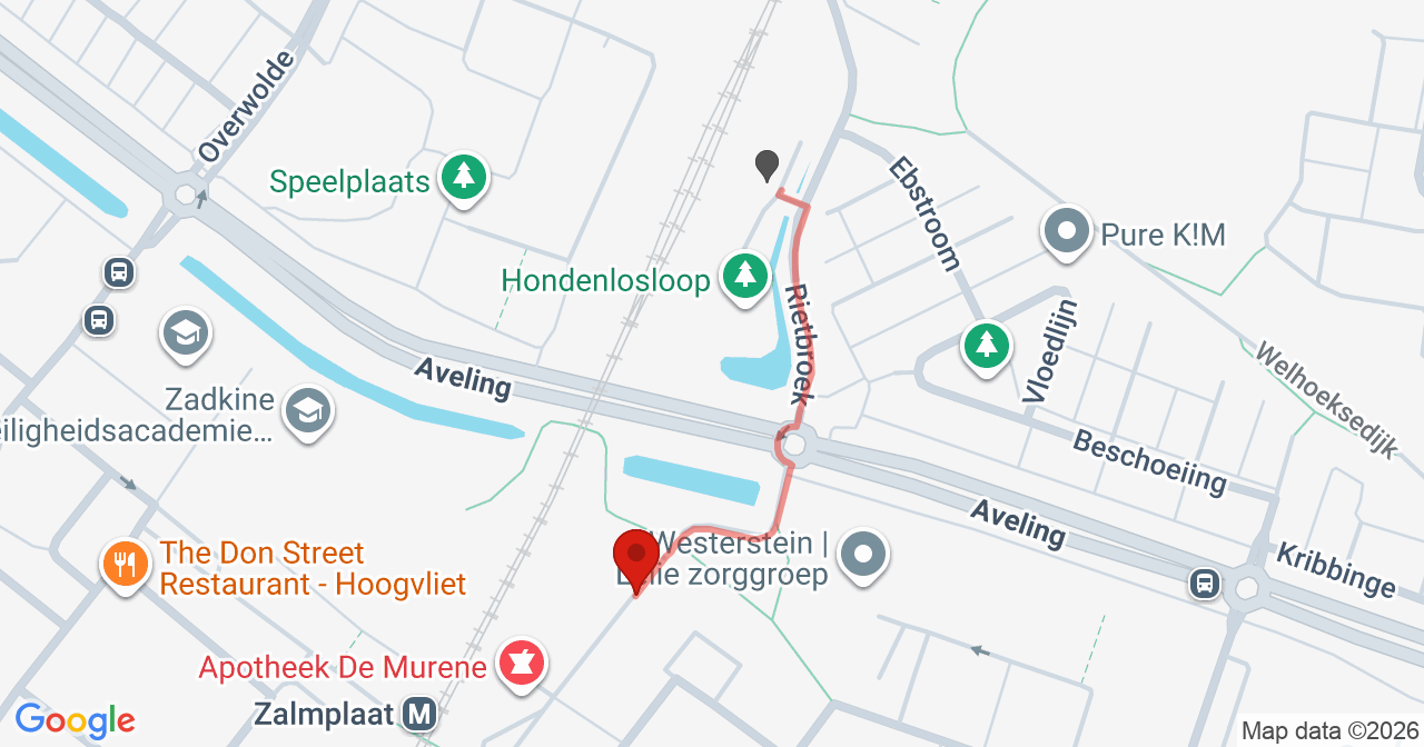 Kaart van het incident in Hoogvliet Rotterdam met de aanrijroutes van de gealarmeerde eenheden