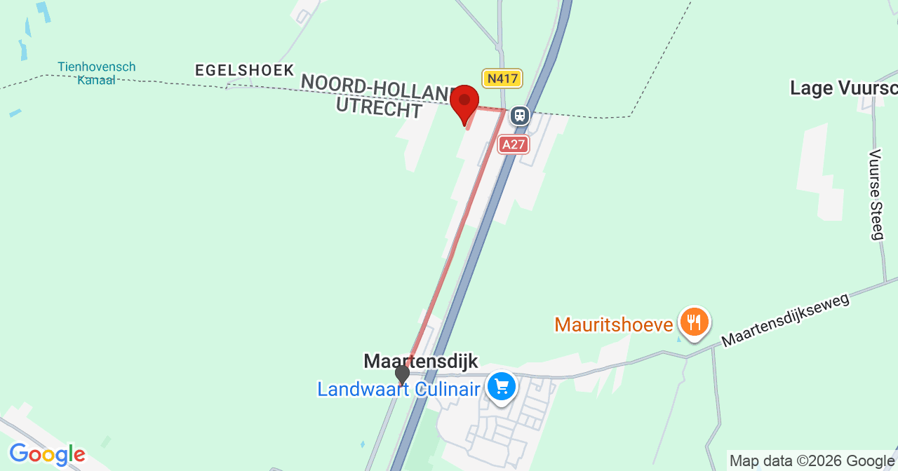 Kaart van het incident in Hollandsche Rading met de aanrijroutes van de gealarmeerde eenheden