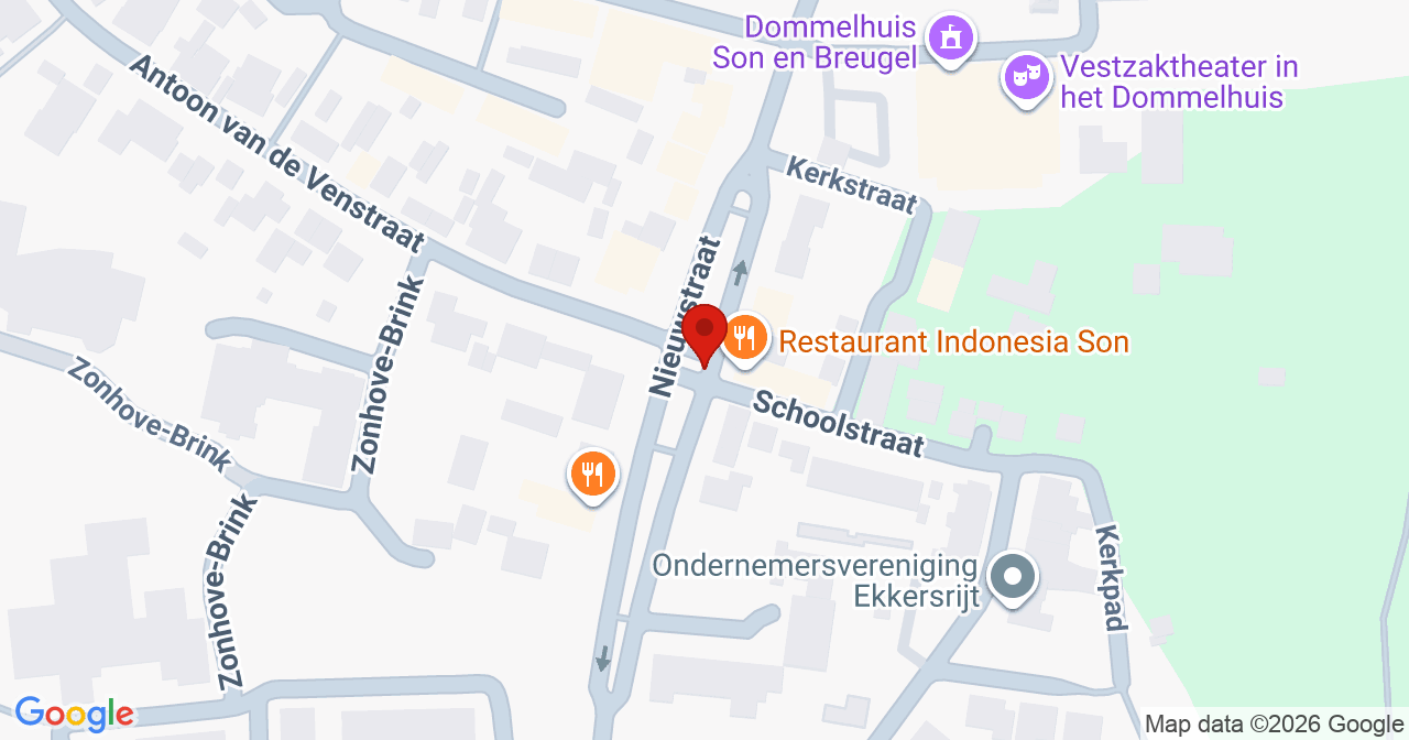 Kaart van het incident in Son en Breugel met de aanrijroutes van de gealarmeerde eenheden