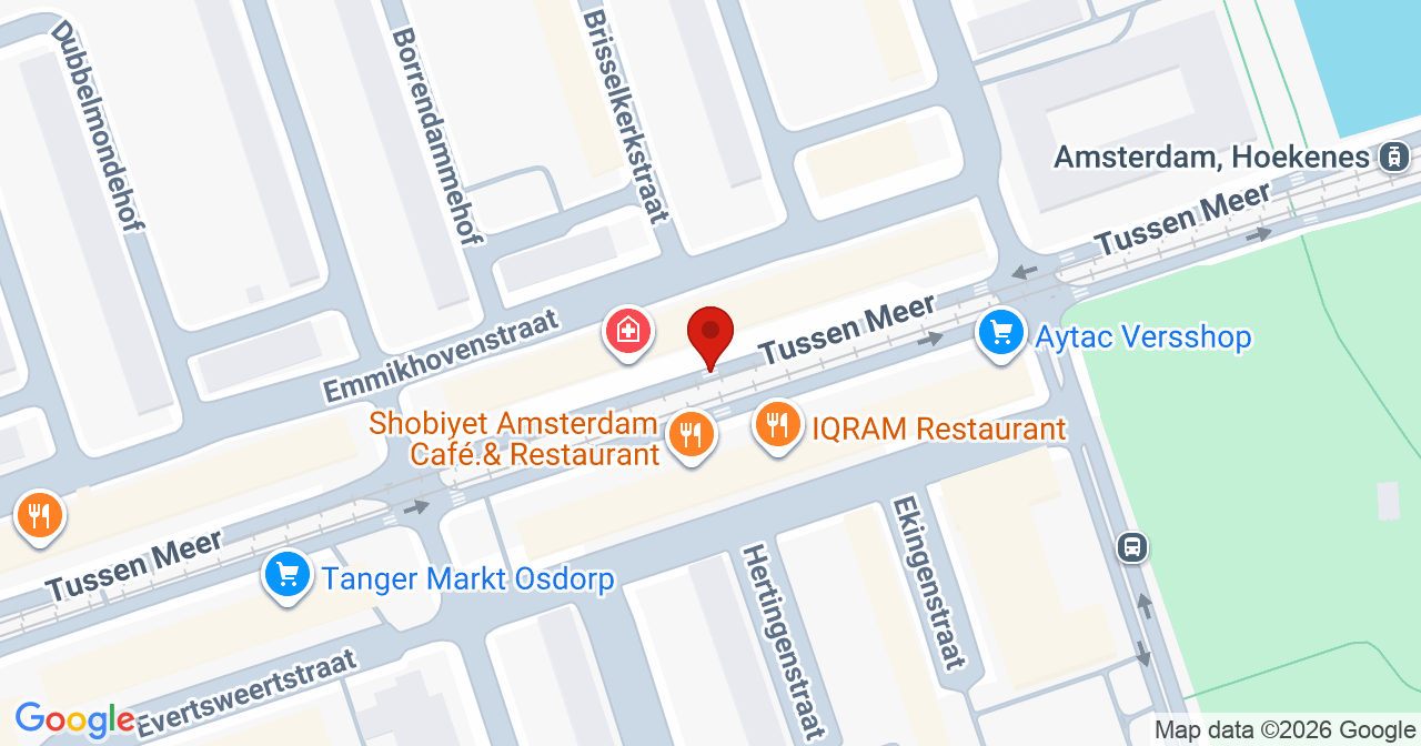 Kaart van het incident in Amsterdam met de aanrijroutes van de gealarmeerde eenheden