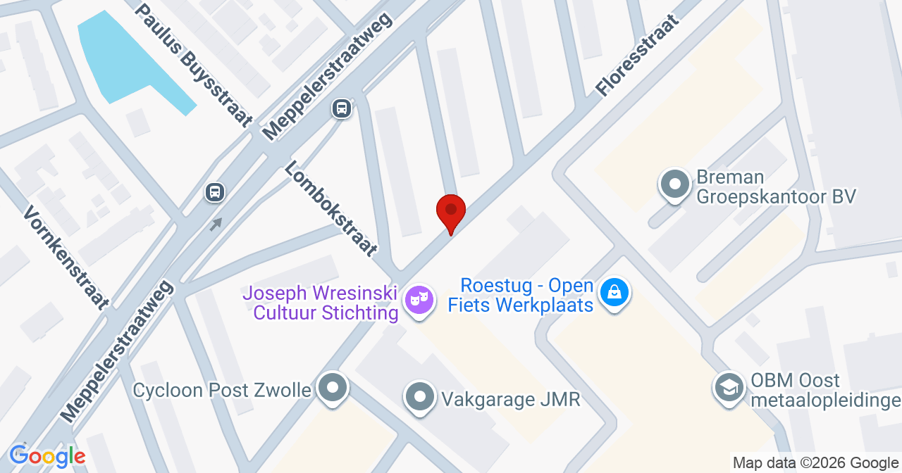 Kaart van het incident in Zwolle met de aanrijroutes van de gealarmeerde eenheden
