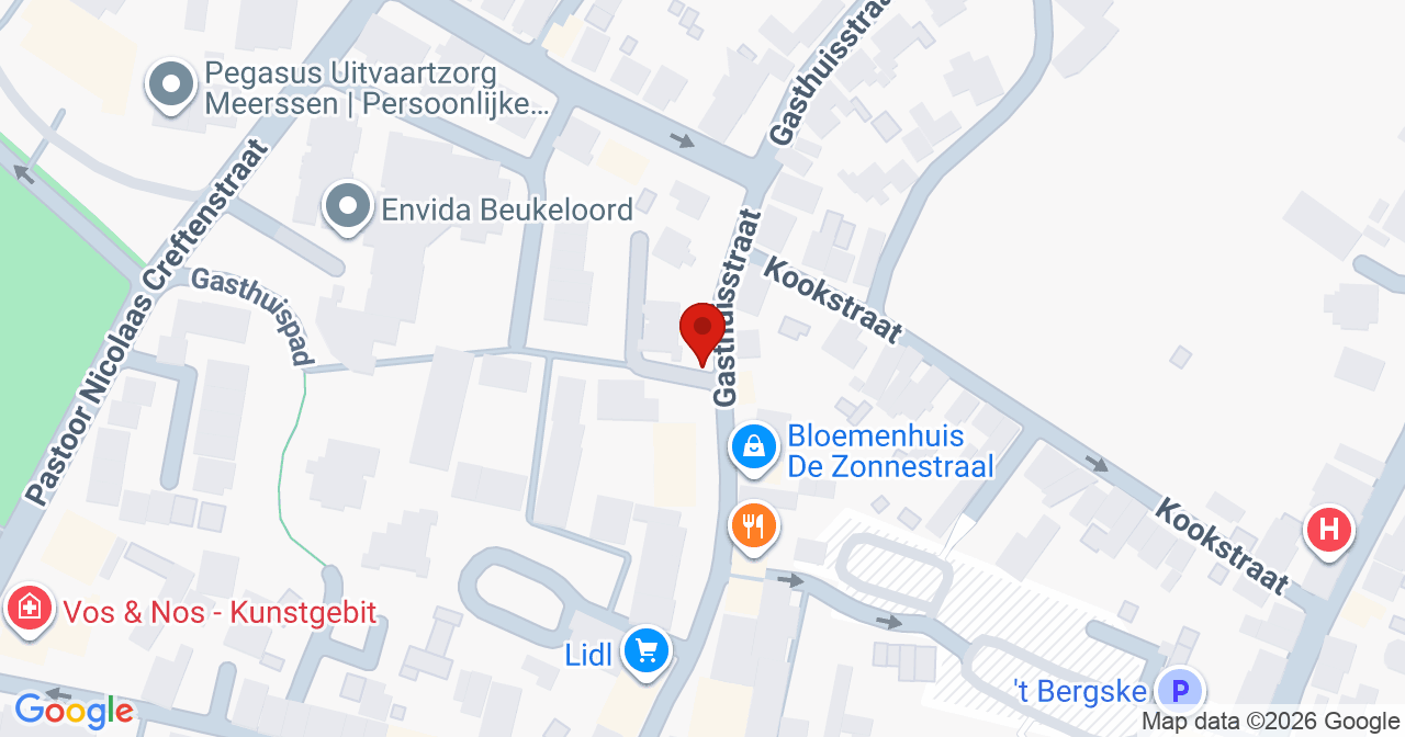 Kaart van het incident in Meerssen met de aanrijroutes van de gealarmeerde eenheden