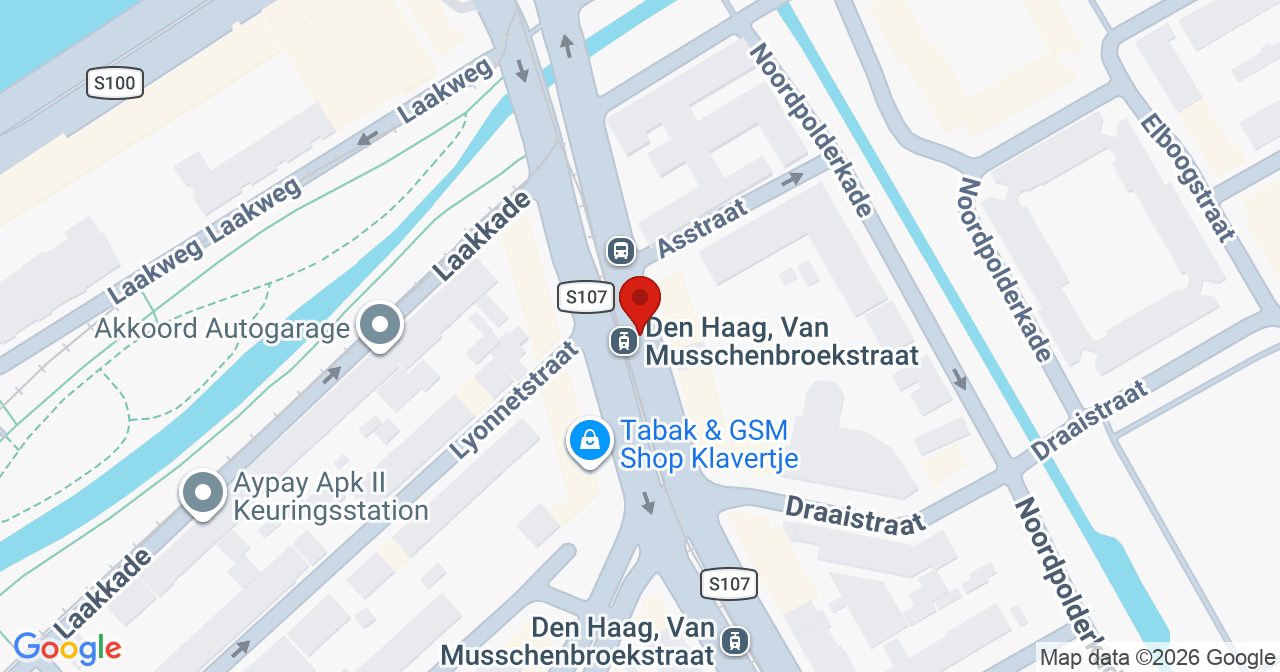 Kaart van het incident in 's-Gravenhage met de aanrijroutes van de gealarmeerde eenheden
