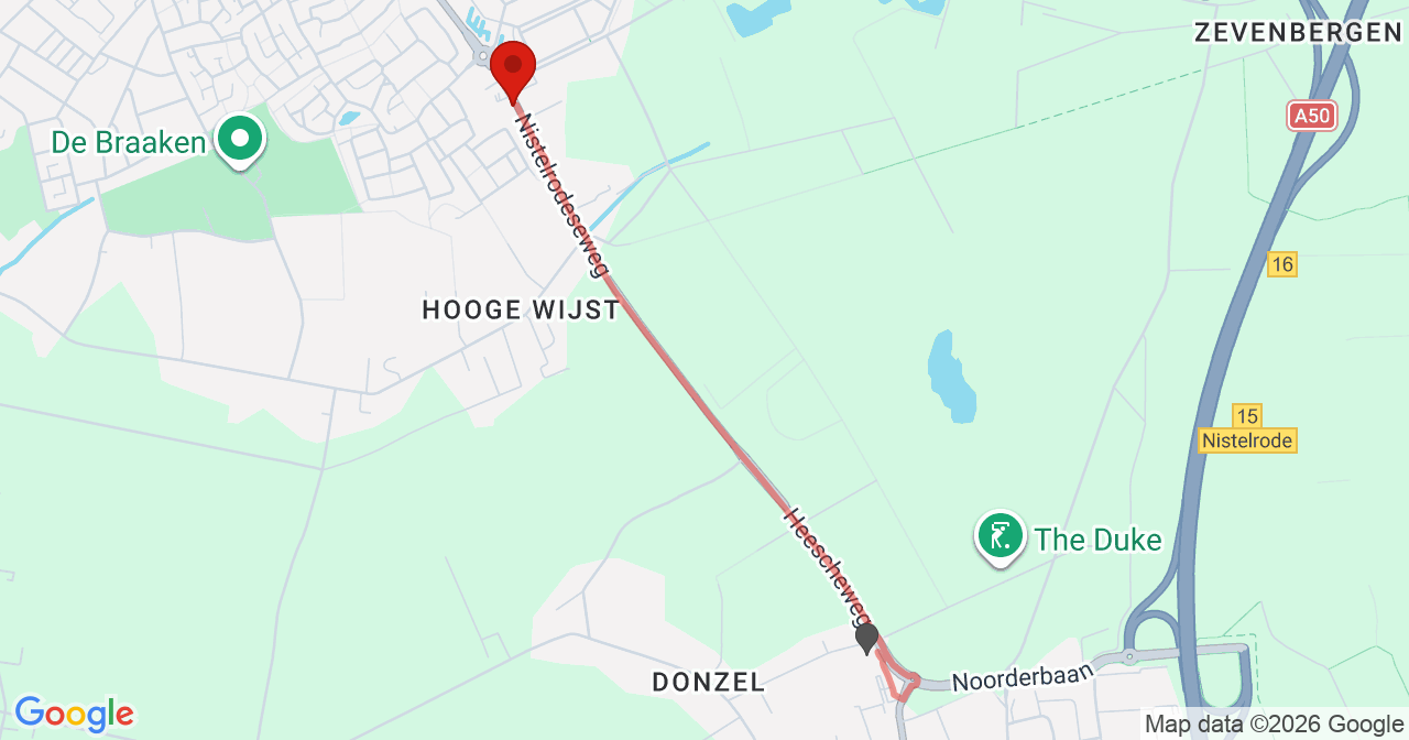 Kaart van het incident in Heesch met de aanrijroutes van de gealarmeerde eenheden