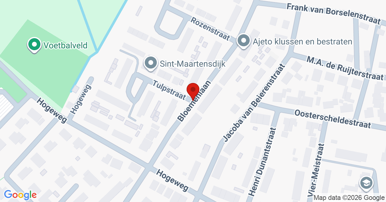 Kaart van het incident in Sint-Maartensdijk met de aanrijroutes van de gealarmeerde eenheden