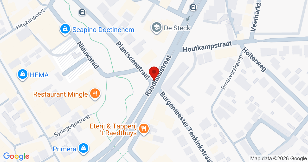 Kaart van het incident in Doetinchem met de aanrijroutes van de gealarmeerde eenheden