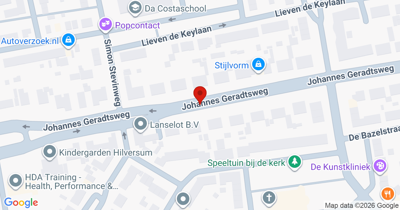 Kaart van het incident in Hilversum met de aanrijroutes van de gealarmeerde eenheden