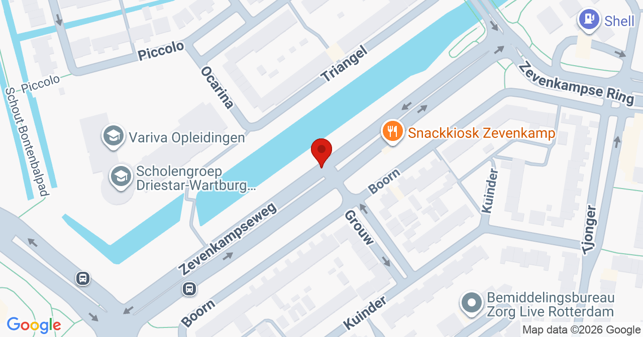 Kaart van het incident in Rotterdam met de aanrijroutes van de gealarmeerde eenheden