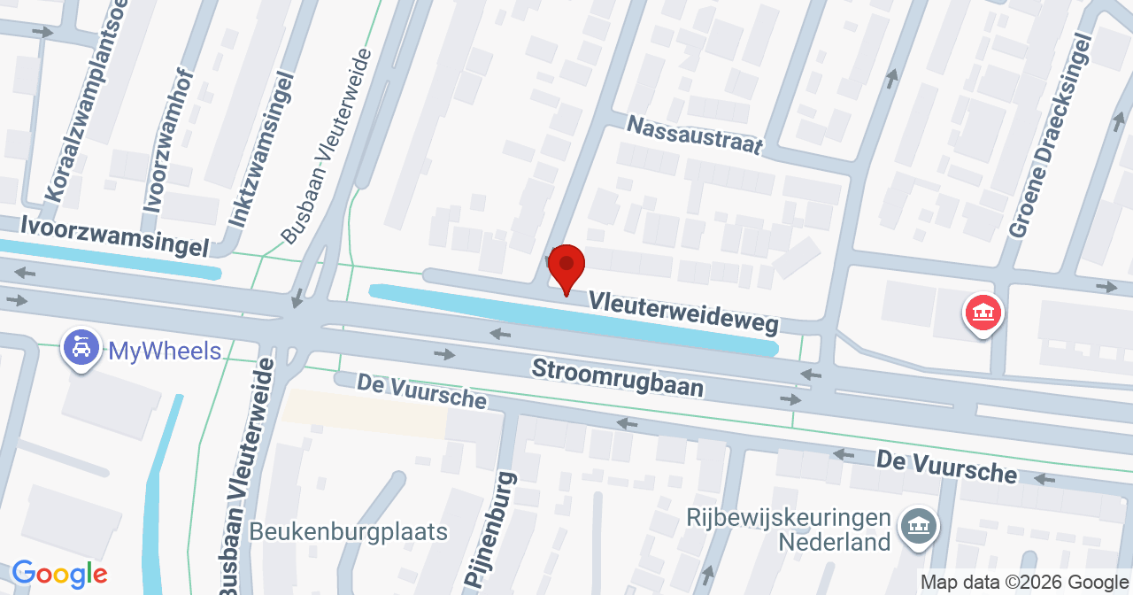 Kaart van het incident in Vleuten met de aanrijroutes van de gealarmeerde eenheden