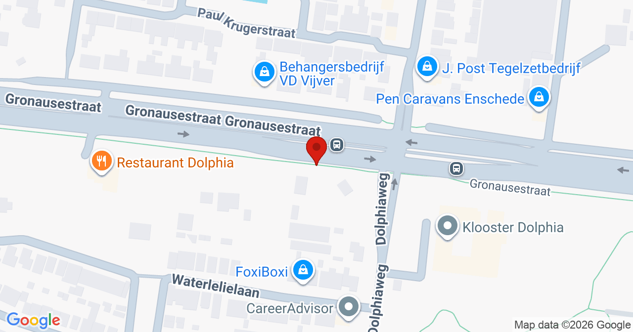 Kaart van het incident in Enschede met de aanrijroutes van de gealarmeerde eenheden