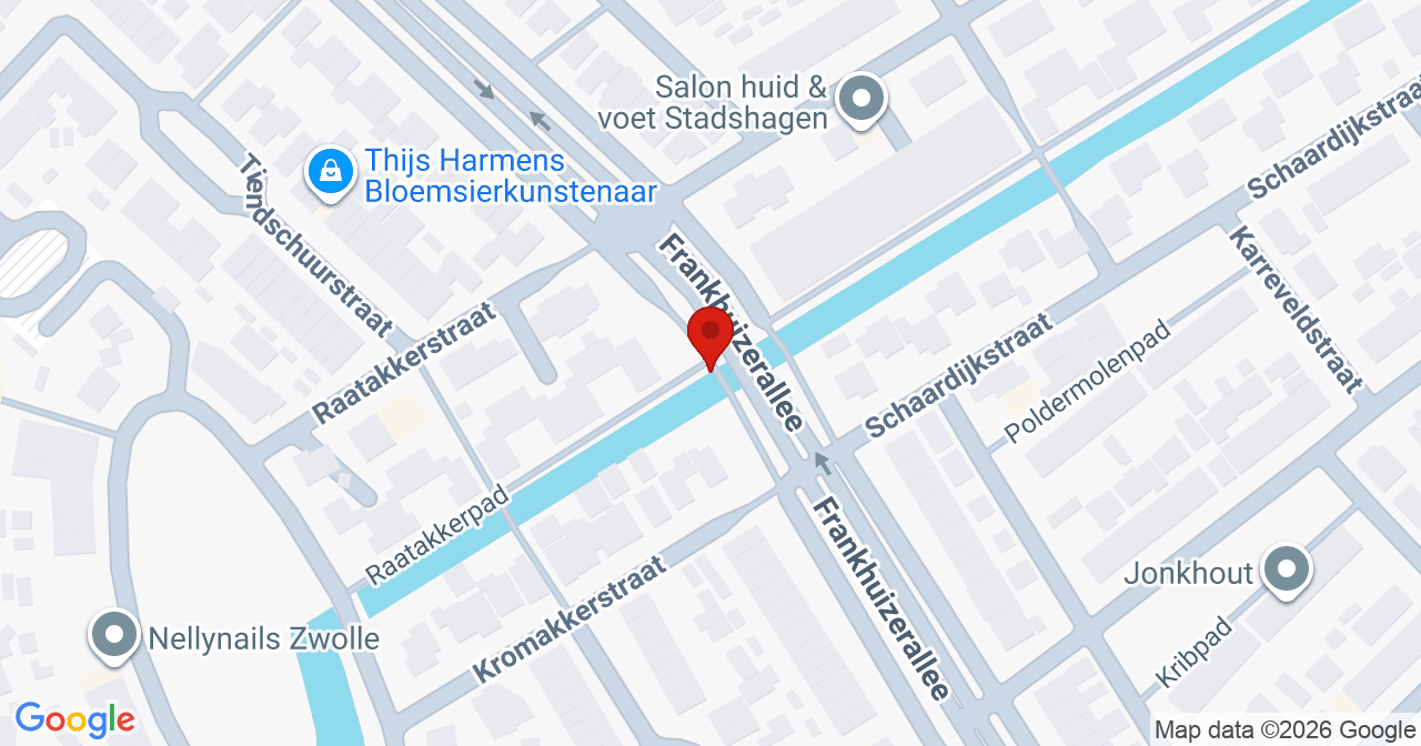 Kaart van het incident in Zwolle met de aanrijroutes van de gealarmeerde eenheden