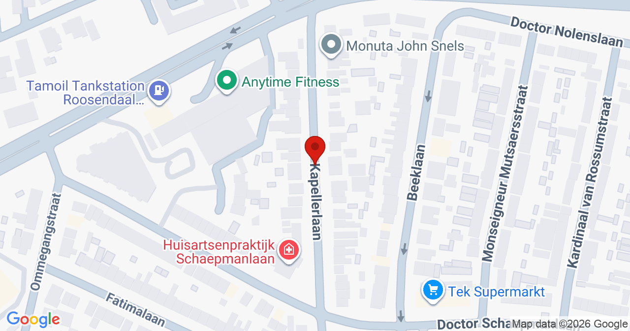 Kaart van het incident in Roosendaal met de aanrijroutes van de gealarmeerde eenheden
