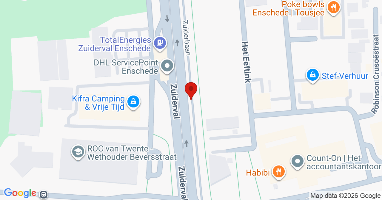 Kaart van het incident in Enschede met de aanrijroutes van de gealarmeerde eenheden