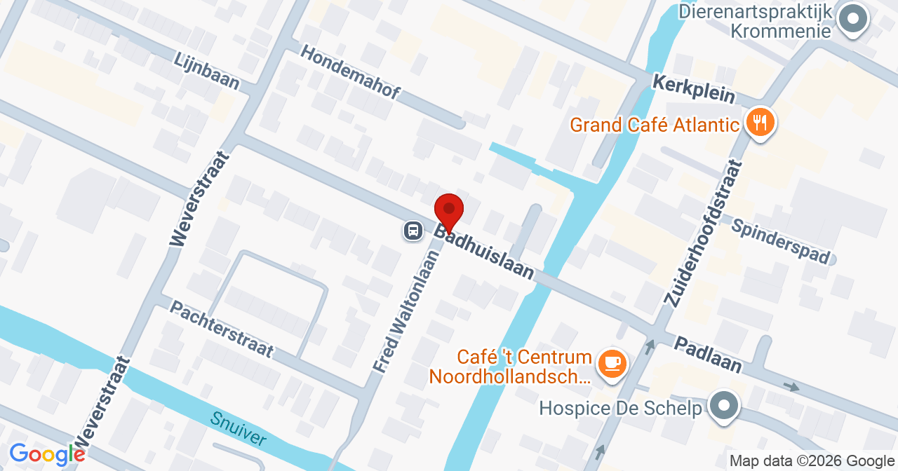 Kaart van het incident in Krommenie met de aanrijroutes van de gealarmeerde eenheden