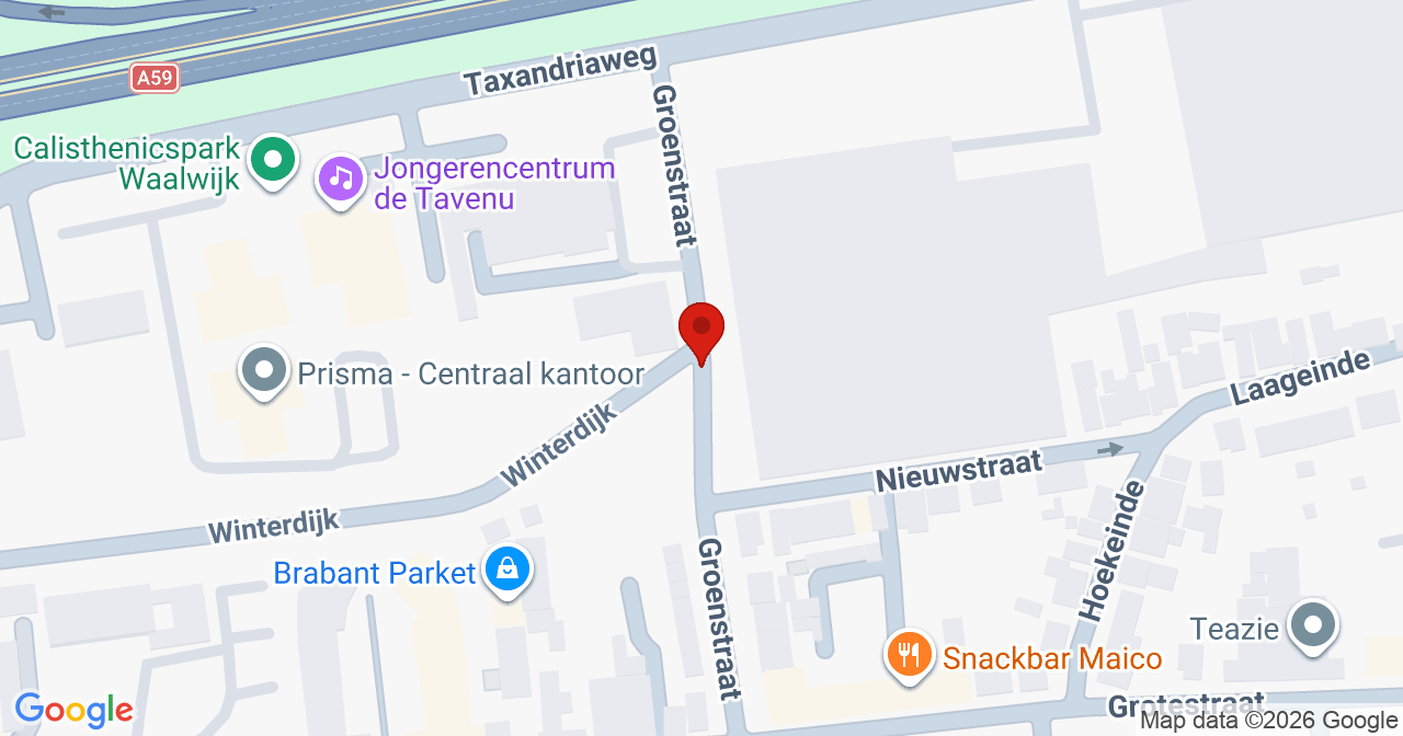 Kaart van het incident in Waalwijk met de aanrijroutes van de gealarmeerde eenheden