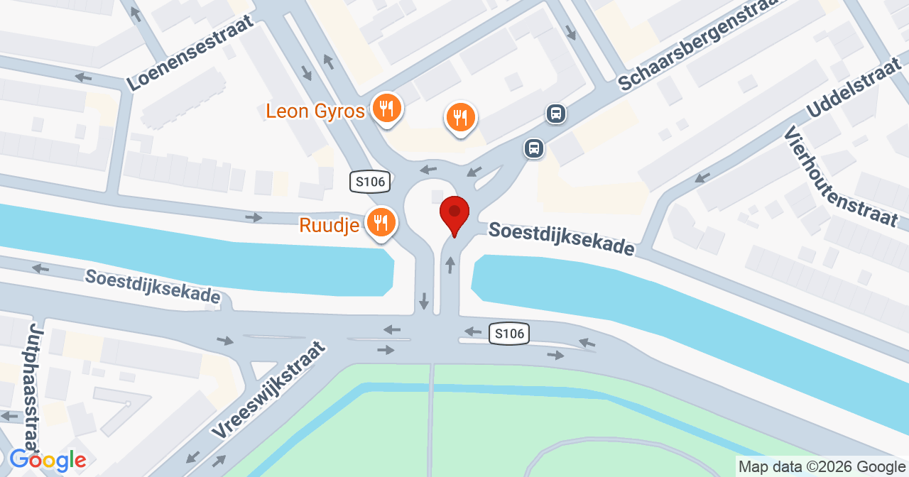 Kaart van het incident in 's-Gravenhage met de aanrijroutes van de gealarmeerde eenheden