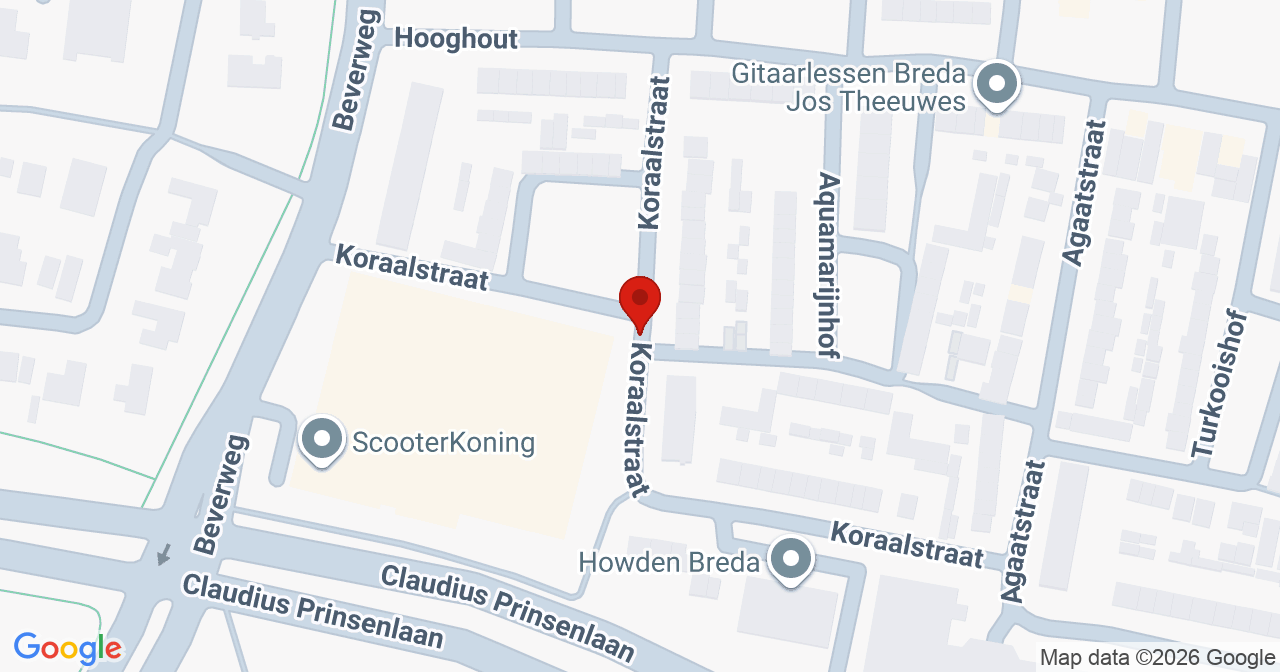 Kaart van het incident in Breda met de aanrijroutes van de gealarmeerde eenheden