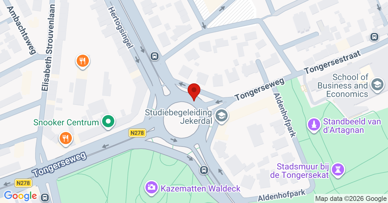 Kaart van het incident in Maastricht met de aanrijroutes van de gealarmeerde eenheden