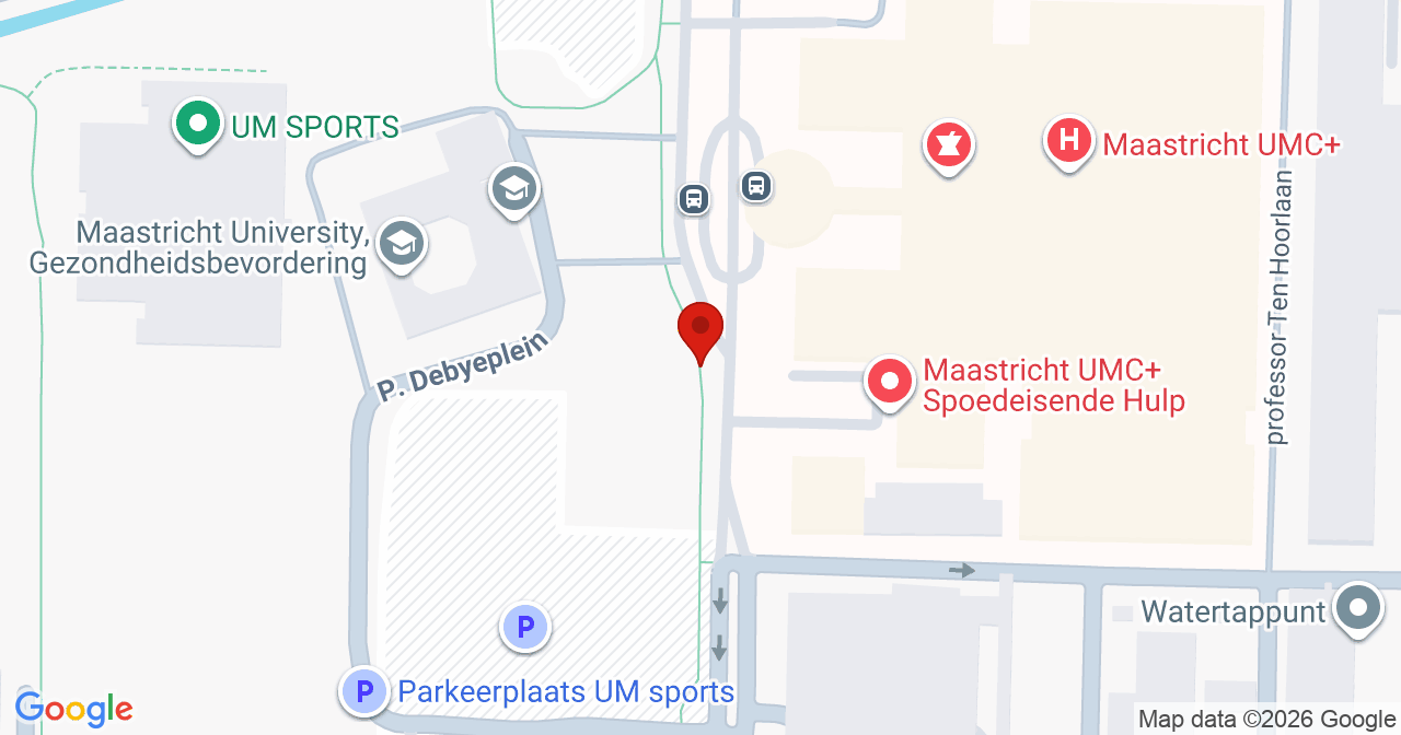Kaart van het incident in Maastricht met de aanrijroutes van de gealarmeerde eenheden